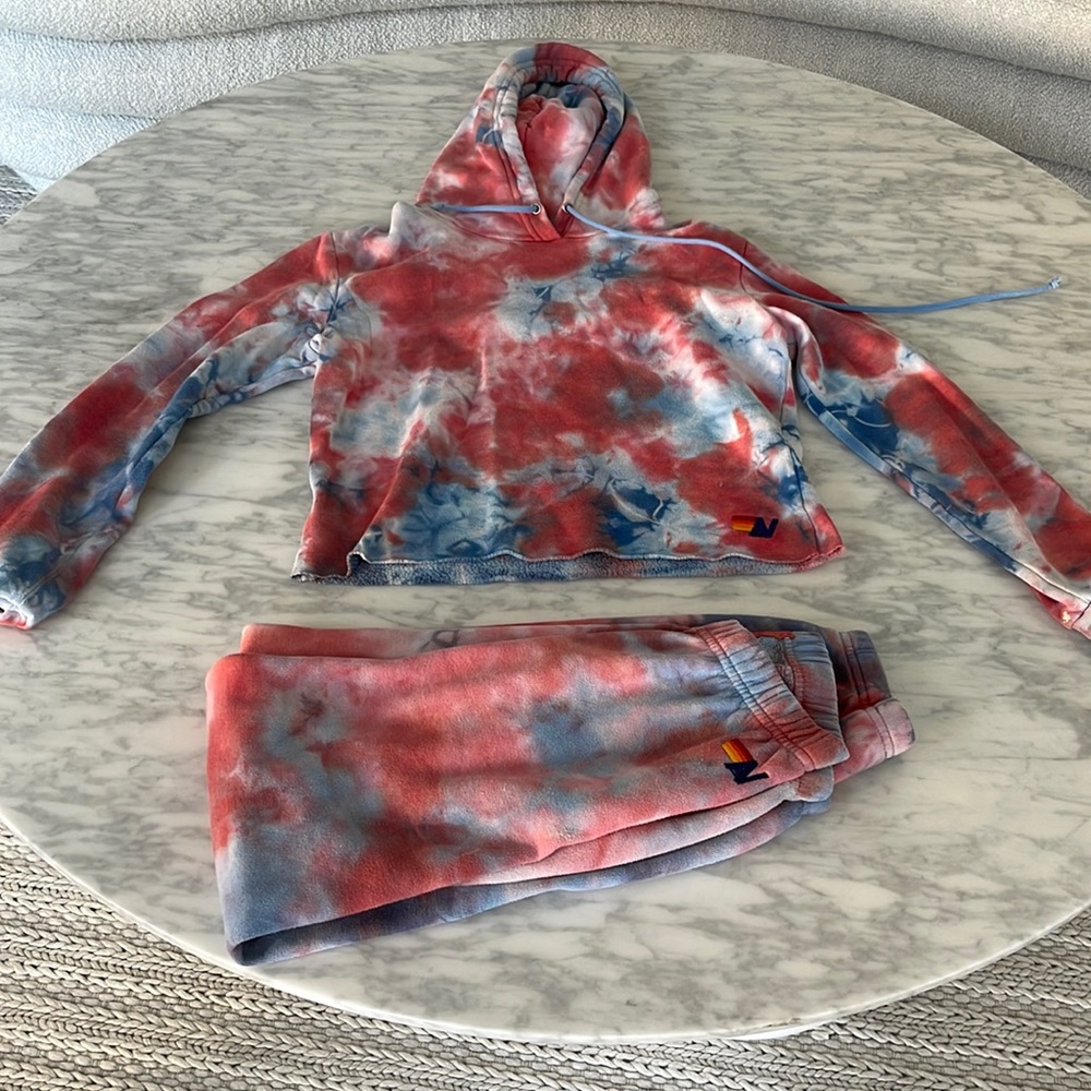 Aviator Nation tie dye sweat suit